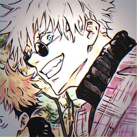 Gojo Satoru Official Art Jjk Jujutsu Kaisen Manga Colored Pfp Icon Dp