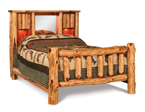 Rustic Log Bookcase Bed From Dutchcrafters Amish Furniture