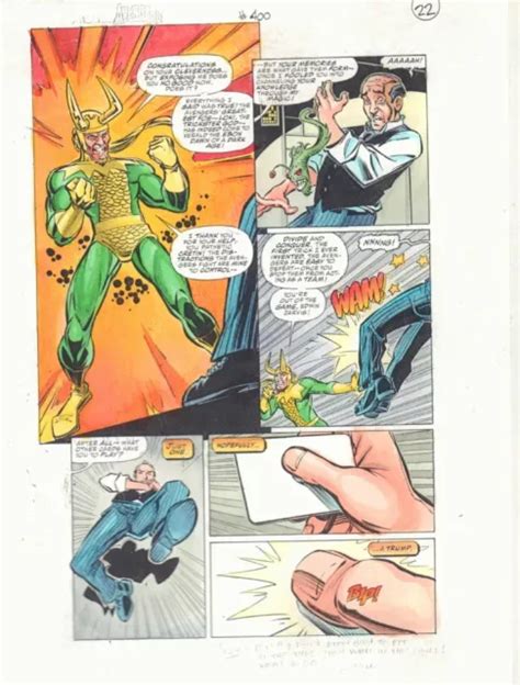 AVENGERS 400 P 22 Color Guide Art Jarvis And Loki 1996 By John