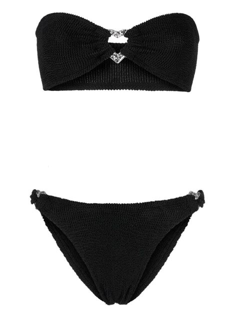 Buy Hunza G Nicole Crinkled Finish Bikini Set Black At Off