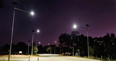 Solar Street Light On Intersection Arrco Solux