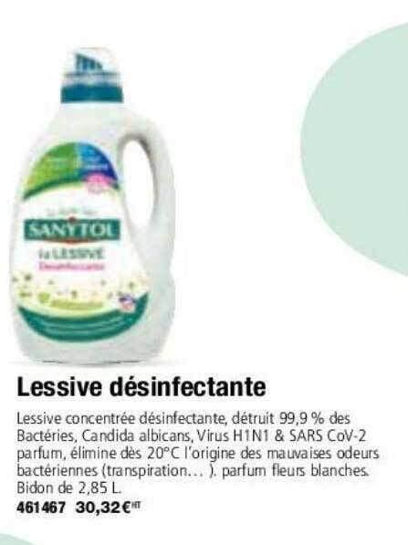 Promo Lessive désinfectante sanytol chez Calipage