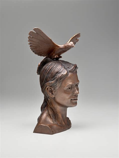 Frau Mit Vogel Marina Sailer Bronzeskulptur Frau Mit Vogel Sw