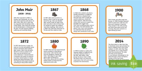 Scottish Significant Individuals John Muir Sequencing Cards