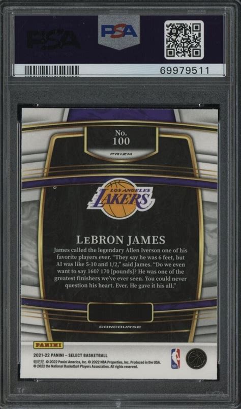 2021 22 Panini Select Tri Color Prizm 100 LeBron James