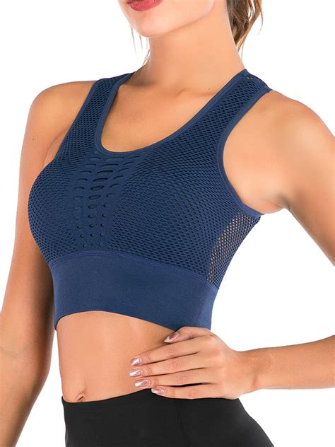 Pcs Pcs Soft Sports Bra High Impact Yoga Bra Mesh Openwork Workout