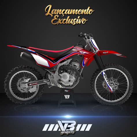 KIT GRÁFICO ADESIVO HONDA CRF 230 250 BIKER AMX AVTEC Vetor3