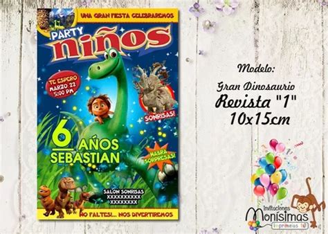 Invitacion Imprimible Personalizada Arlo Un Gran Dinosaurio 85 En San