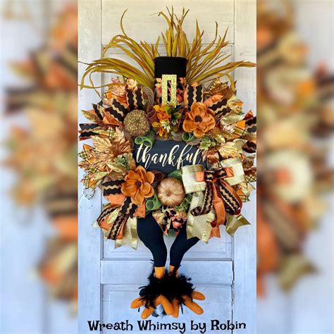 Thanksgiving Turkey Pilgrim Wreath Fall Wreath Autumn Wreath Harvest