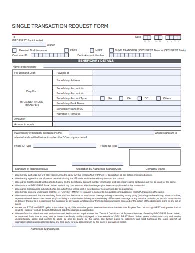 FREE 45 Transaction Form Samples In PDF MS Word