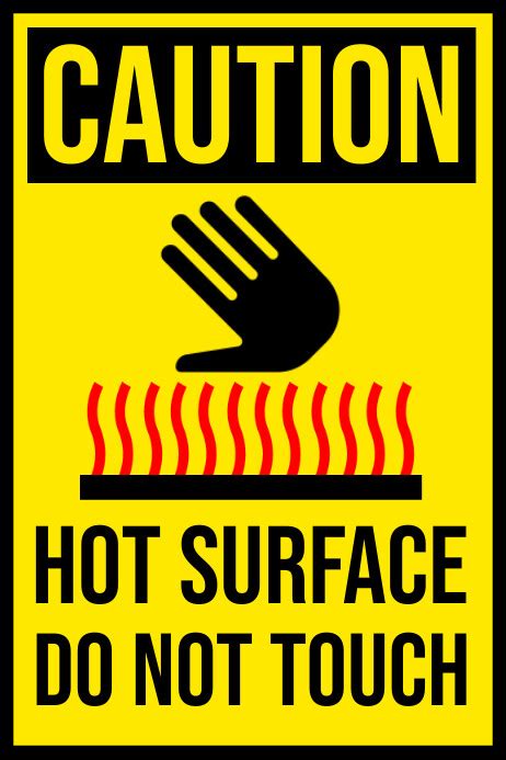 Printable Caution Hot Surface Signs