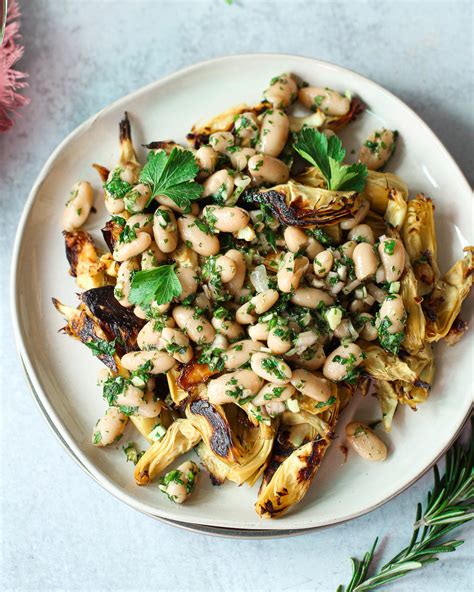 Roasted Artichoke And White Bean Salad One Girl One Kitchen