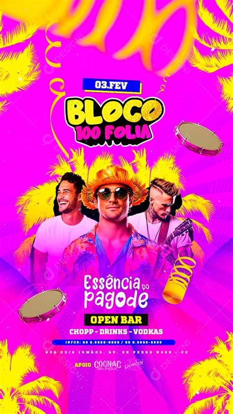 Story Flyer Carnaval Bloco Folia Ess Ncia Do Pagode Social Media