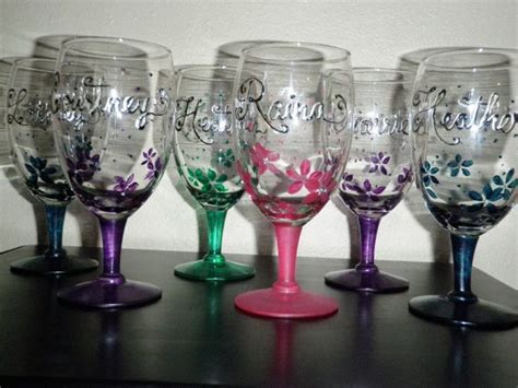 DIY Hand Painted Glasses with Rhinestones | Weddingbee Photo Gallery