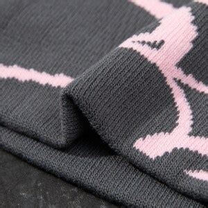 Spider Web Jacquard Beanie Grey Pink Etsy