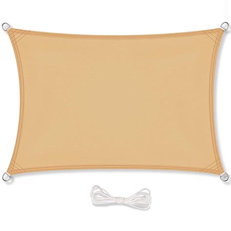 Patio Sun Shade Sail Canopy, Rectangle Shade Cloth UV Block Sunshade ...