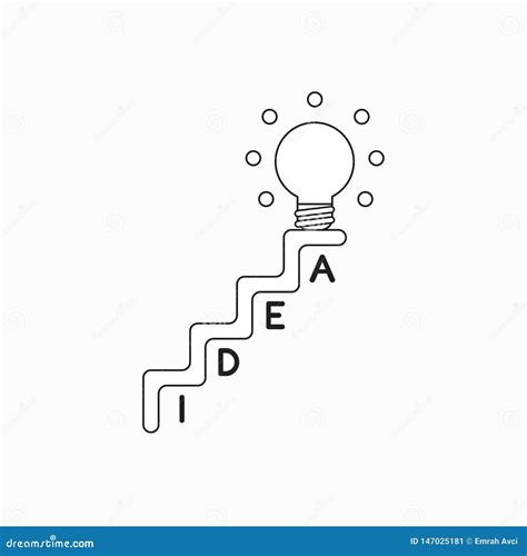 Vektorikonenkonzept Des Ideenwortes Geschrieben In Treppe Und In Gl