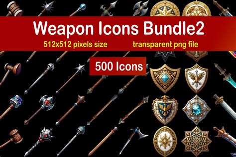 Weapon Icons Bundle2 2d Icons Unity Asset Store