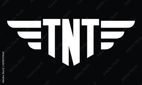 Tnt Three Letter Logo Creative Wings Shape Logo Design Vector Template