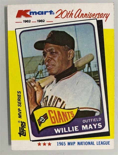 PROOF VERSION Topps 1982 Willie Mays Kmart 20th Anniversary Baseball