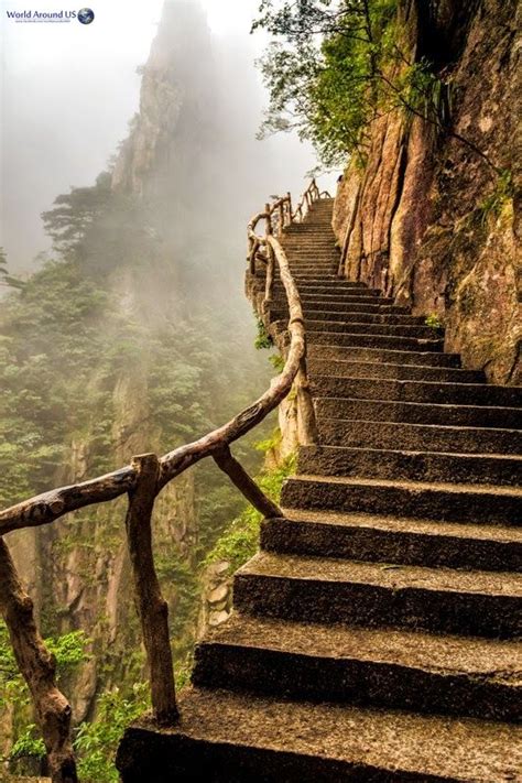 Mountain Stairs ‪‎huangshan‬ ‪‎china‬ سلالم على الجبل