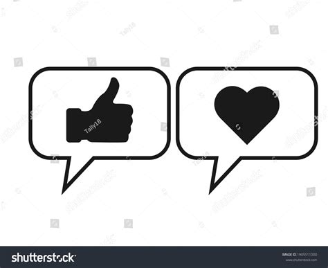 Like Thumb Heart Iconsvector Illustration Isolated Stock Vector