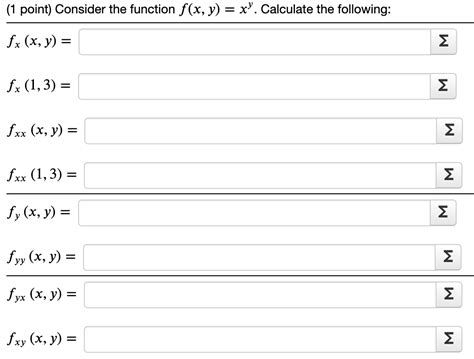 Solved 1 Point Consider The Function F X Y Xy Fx X Y