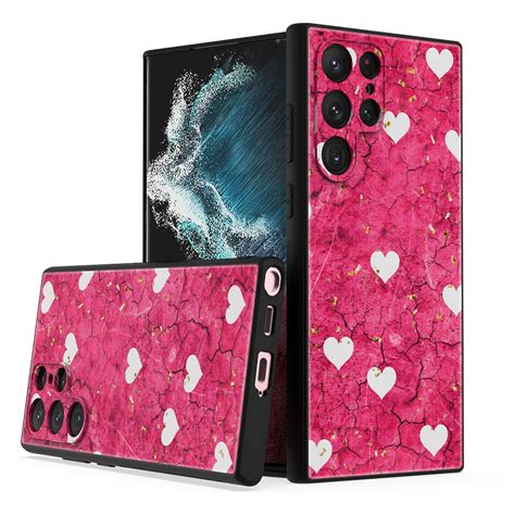 Siliconen Hoesje Met Print Geschikt Voor Samsung Galaxy S22 Ultra Marmer Hearts All4gadgets