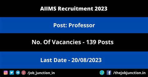 AIIMS Raebareli Professor Recruitment 2023 JOB JUNCTION