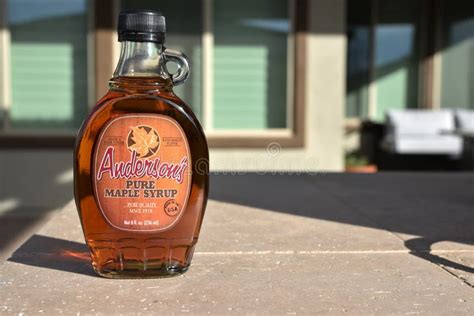 Anderson`s Pure Maple Syrup Editorial Stock Image Image Of Pure Andersons 201799519