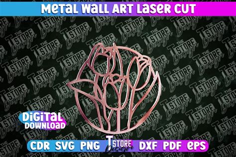 Metal Wall Art Laser Cut | Metal Flowers Laser Cut (3046364)