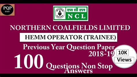 Ncl Hemm Operator Previous Questions Paper Youtube