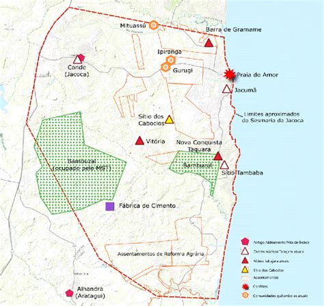 Mapa Da Situa O Atual Das Retomadas Tabajara Elabora O Est V O