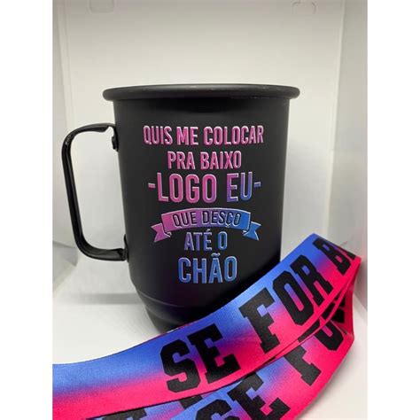 Caneca De Alumínio Personalizada De 850ml Tirante Incluso Shopee