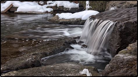 Bildet Natur Stein Foss Lita Elv Bekk Vinter Elv Str M Rask