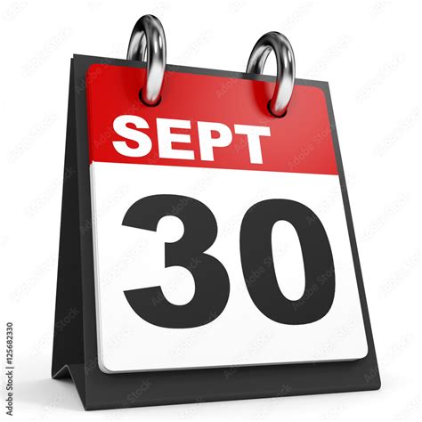 September 30 Calendar On White Background Stock Illustration Adobe