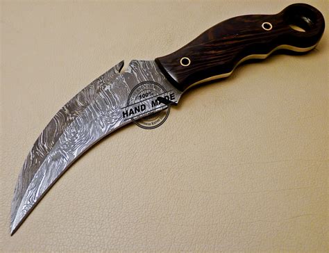 Damascus Karambit Knife Custom Handmade Damascus Steel Hunting