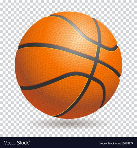 3d Basketball Isolated Ball On Transparent Vector Image