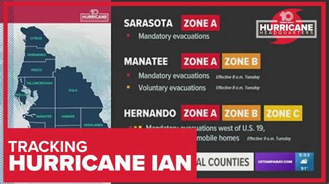 Tampa Bay Area Evacuations For Hurricane Ian County By County List