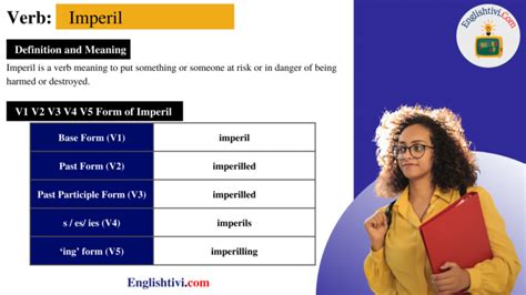 Imperil V1 V2 V3 V4 V5 Base Form, Past Simple, Past Participle Form of Imperil - Englishtivi