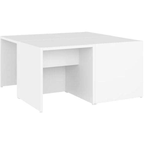 Tables basses 4 pcs Blanc 33x33x33 cm Aggloméré