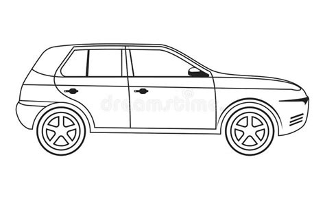 Car Vehicles Line Art Vectors Silhouettes Stock Illustration