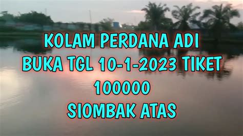 Kolam Perdana Adi Minggu Ini Tgl 1 Oktober 2023 Di Siombak Atas YouTube