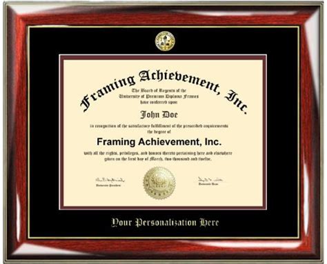 University Diploma Frame Gold Embossing College Major Degree Seal ...