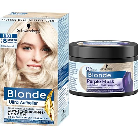 BLONDE Aufheller L101 Ultra Aufheller Silberblond Stufe 3 Purple Mask