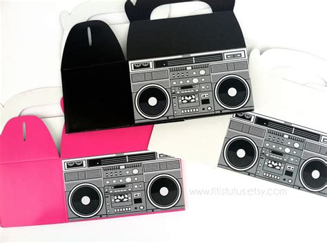 Boom Box Favor Boxes Set Of 10 Etsy Hip Hop Birthday Party Kids