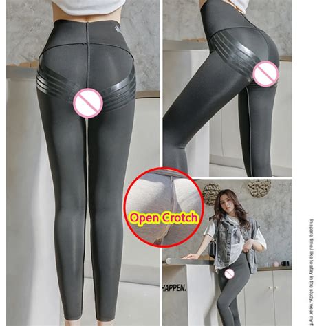 Leggings De Fitness À Entrejambe Ouvert Pour Femmes Pantalon De Sport