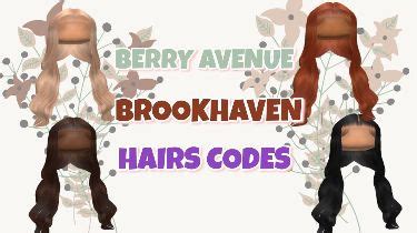 Aesthetic Hair Codes With Codes Links Roblox Bloxburg Berry Avenue