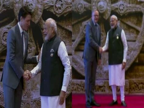 G20 Summit Pm Narendra Modi Greets World Leaders At Bharat Mandapam