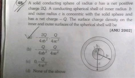 48 A Solid Conducting Sphere Of Radius A Has A Net Positive Charge 2q